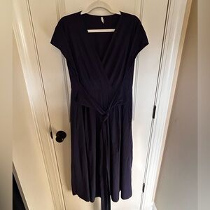 HALARA Deep Navy Dress with long wrap/tie